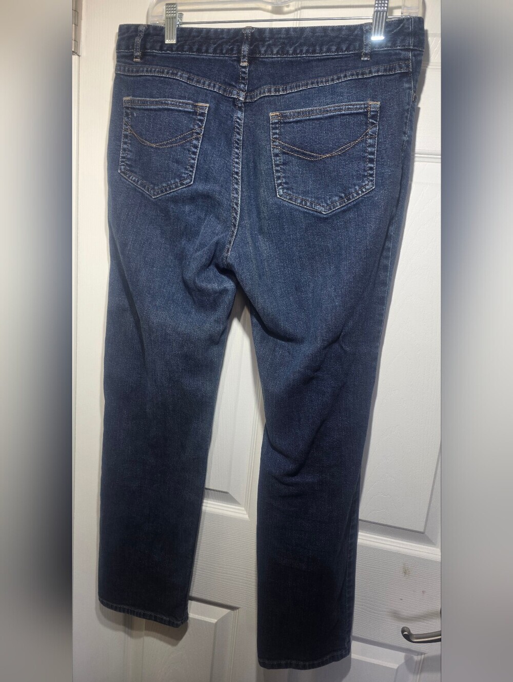J. Jill Slim Leg Stretch Jeans Women’s Size 12 Petite Dark Wash Straight Slimleg - Picture 3 of 4